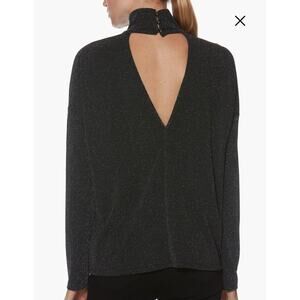 Paige Darby Metallic Turtleneck Long Sleeve Blouse